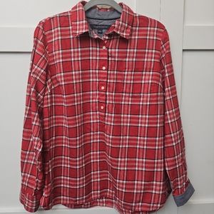 TOMMY HILFIGER Women's 1/2 button  pullover shirt